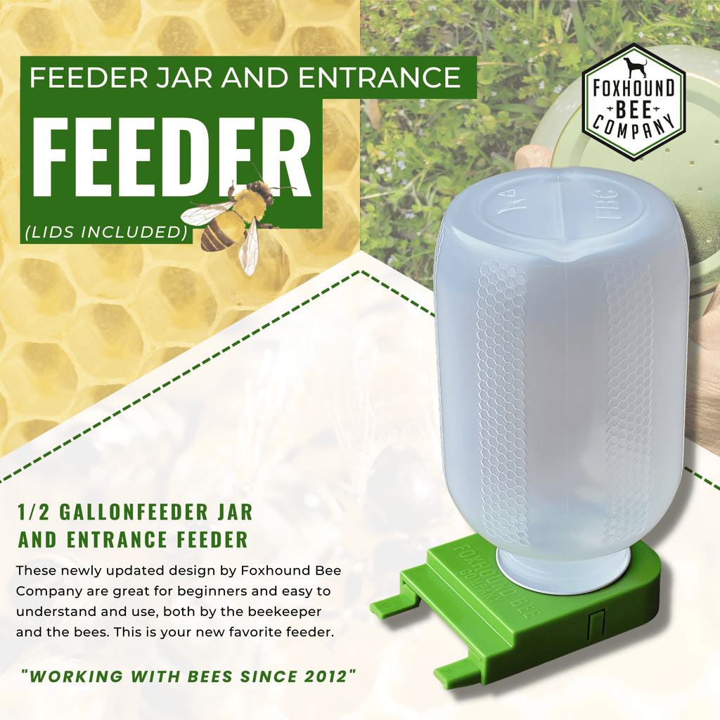 1/2 Gallon Jar and Foxhound Entrance Feeder with UV Inhibitor-Supplies-2 Pack-Foxhound Bee Company