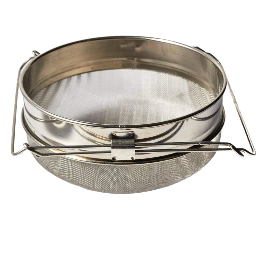 Metal Double Honey Strainer-Supplies-Foxhound Bee Company