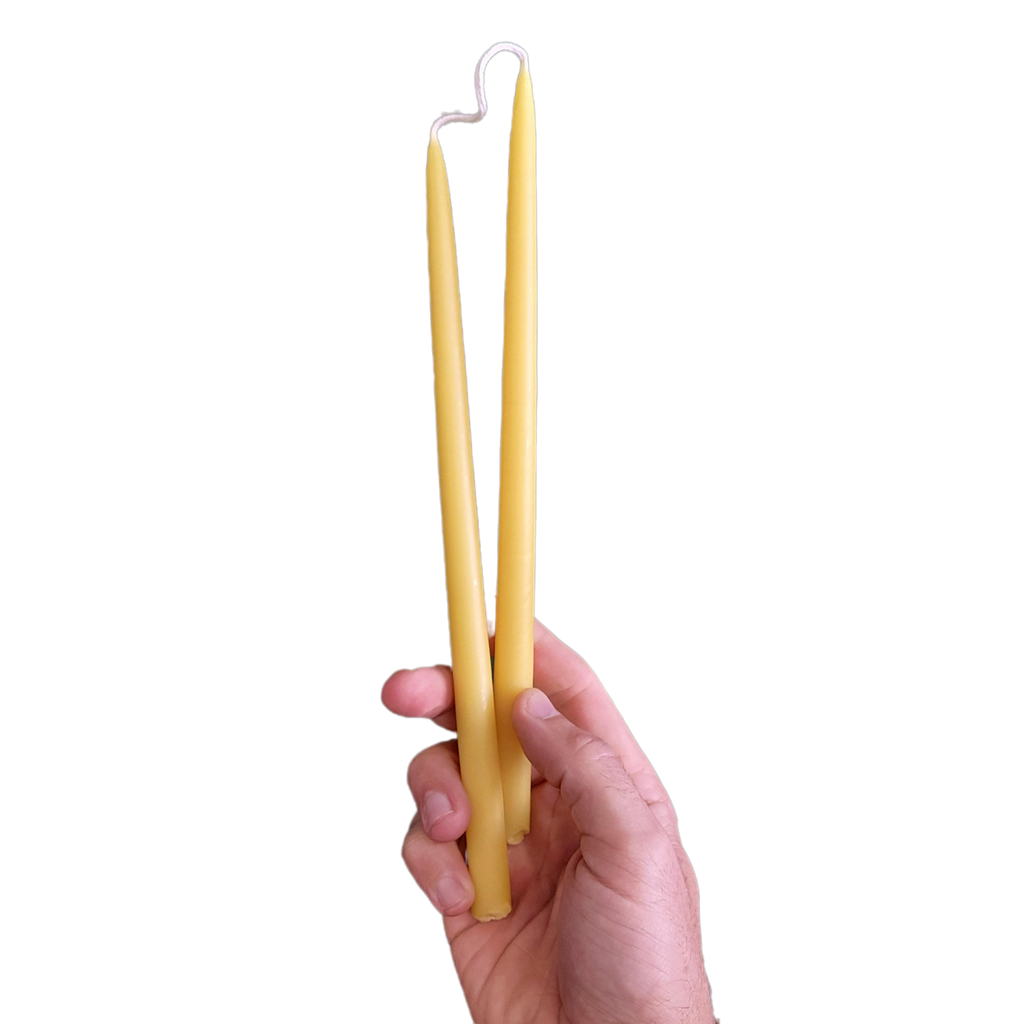 Thin Taper Beeswax Candles-Hive Products-Thin Taper 10 inch-2 Pack-Foxhound Bee Company