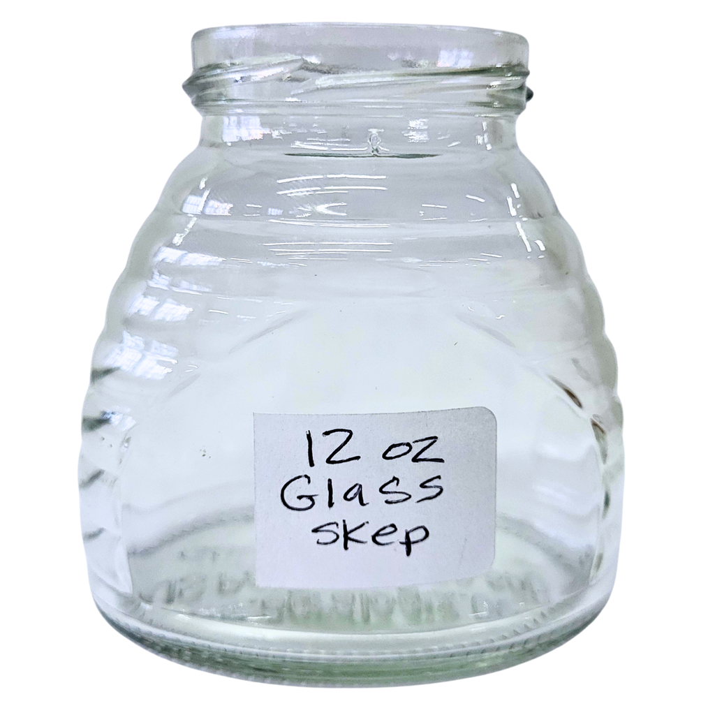 12 oz Glass Skep Jars-Supplies-1 Case - 12 Jars-Foxhound Bee Company