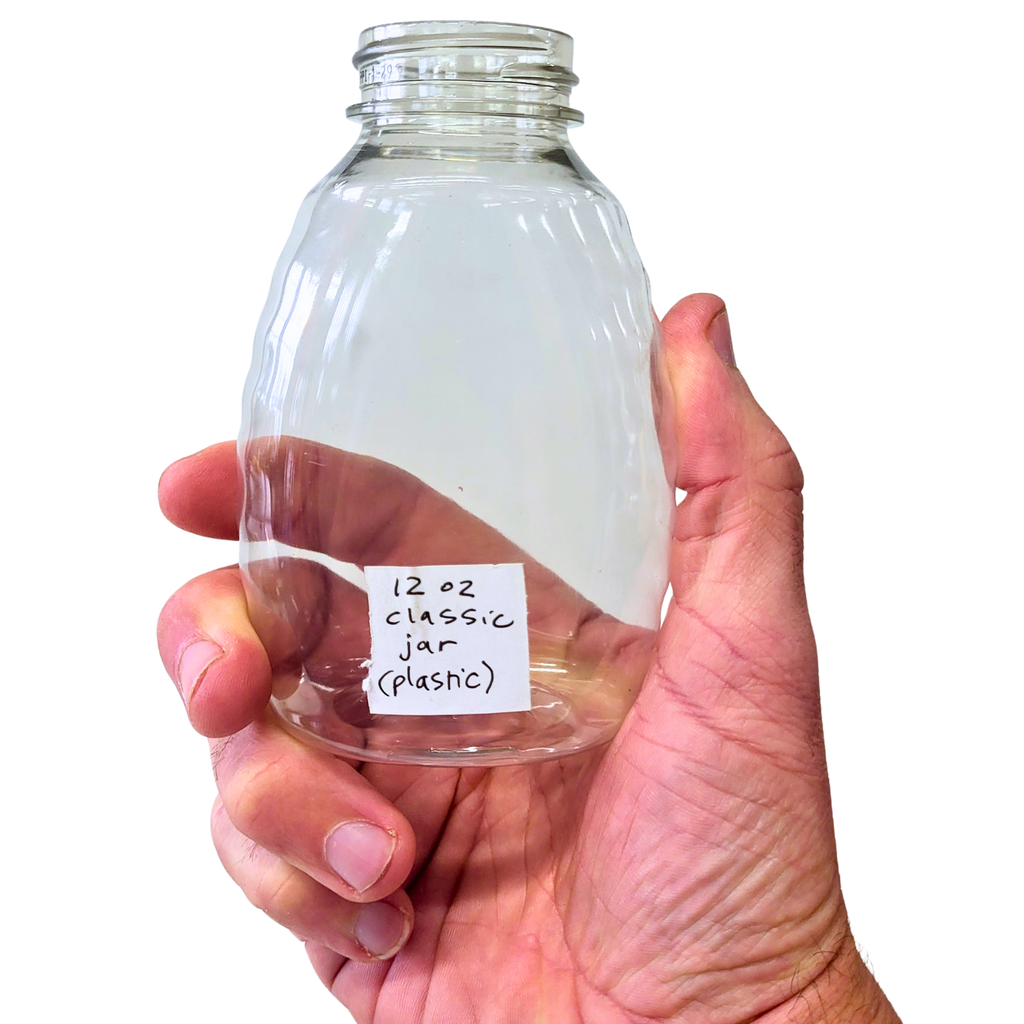 12 oz Plastic Classic Honey Jar-Foxhound Bee Company