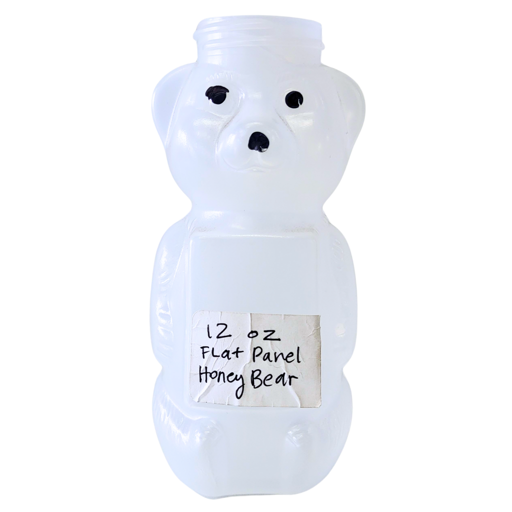12 oz Plastic Flat Panel Honey Bears-Supplies-1 Box - 24 Bottles-Foxhound Bee Company