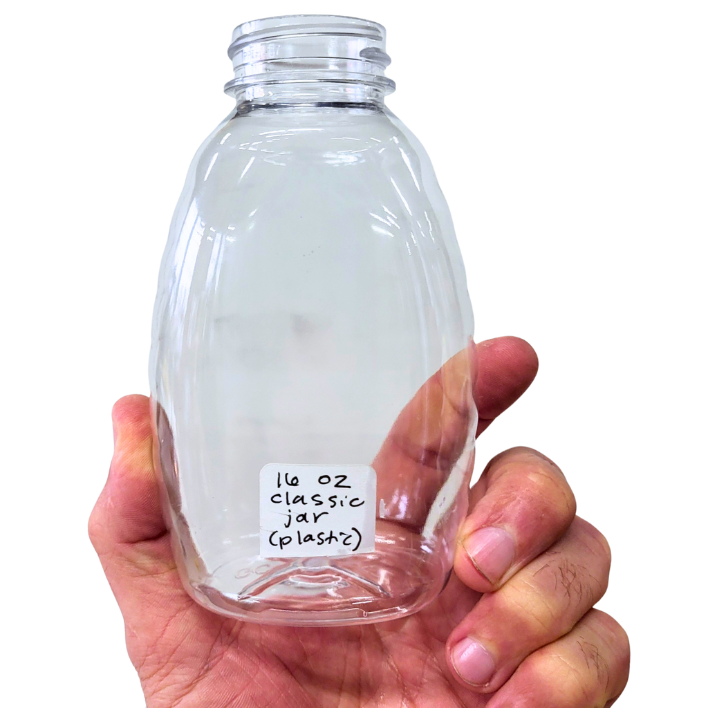 16 oz Plastic Classic Honey Jars-Foxhound Bee Company