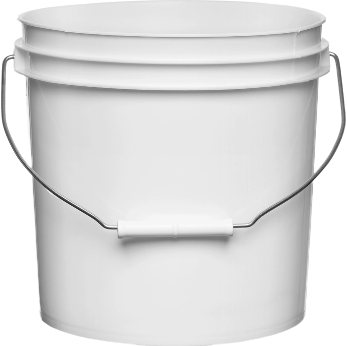 2 Gallon Plastic Bucket With Handle And Lid, White, PB2G, Free