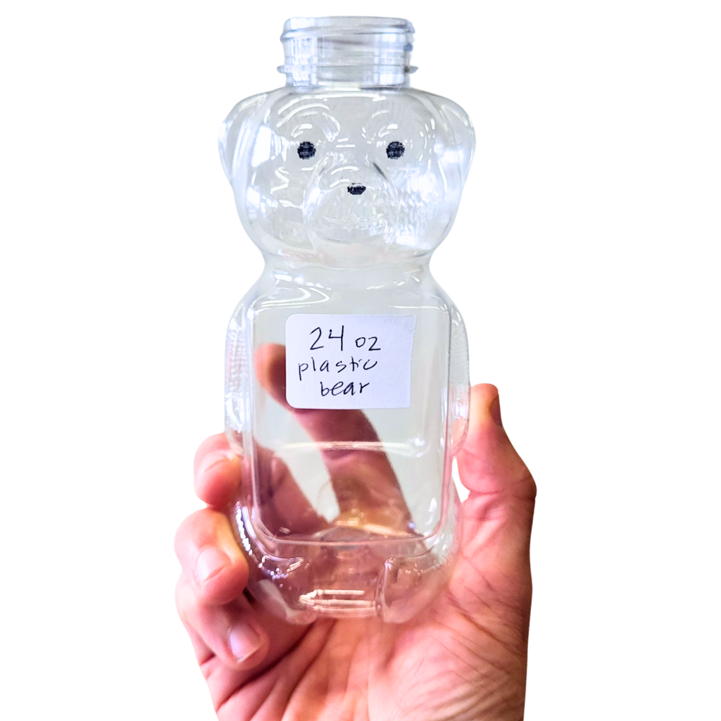 24 oz Plastic Flat Panel Honey Bears-Foxhound Bee Company