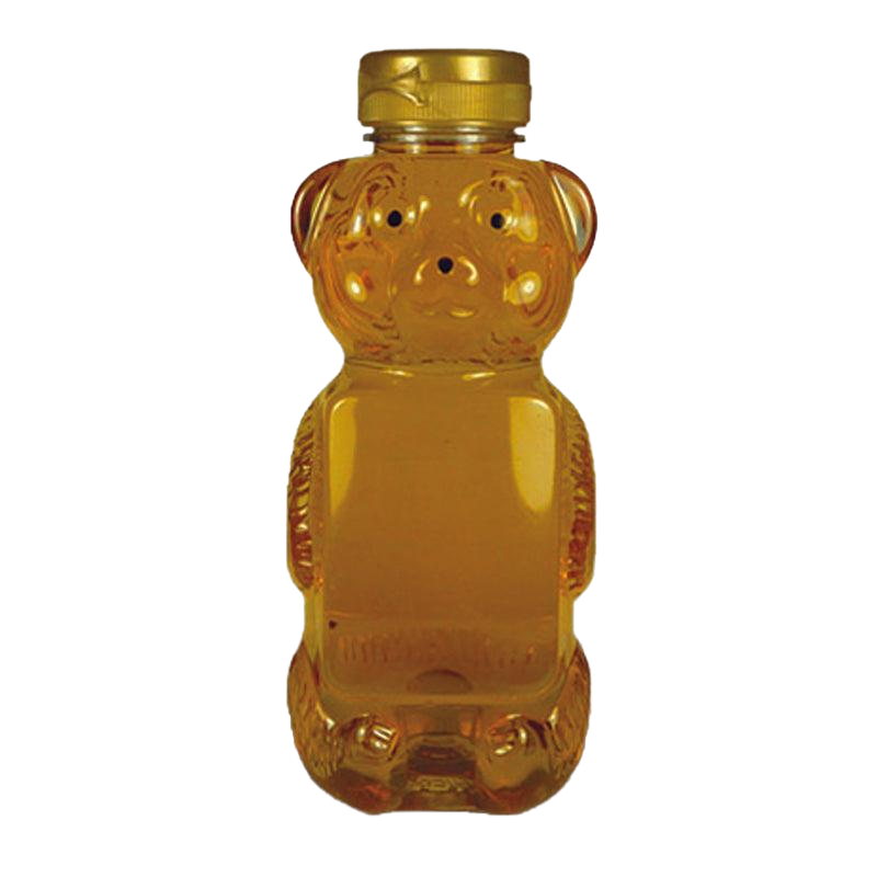 24 oz Plastic Flat Panel Honey Bears-Foxhound Bee Company