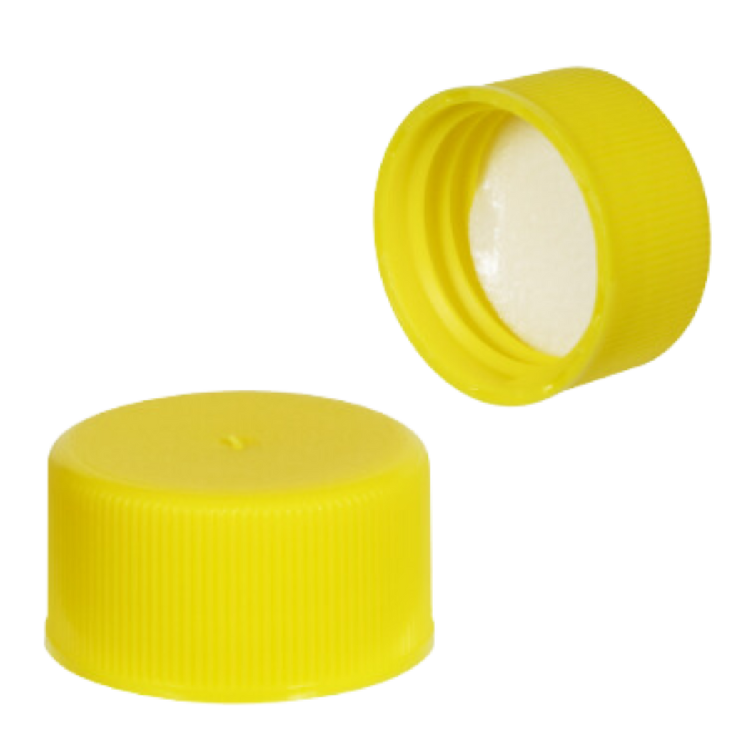 24/410 Mini Honey Bear Plastic Lids-Supplies-Yellow-1 Piece-Foxhound Bee Company