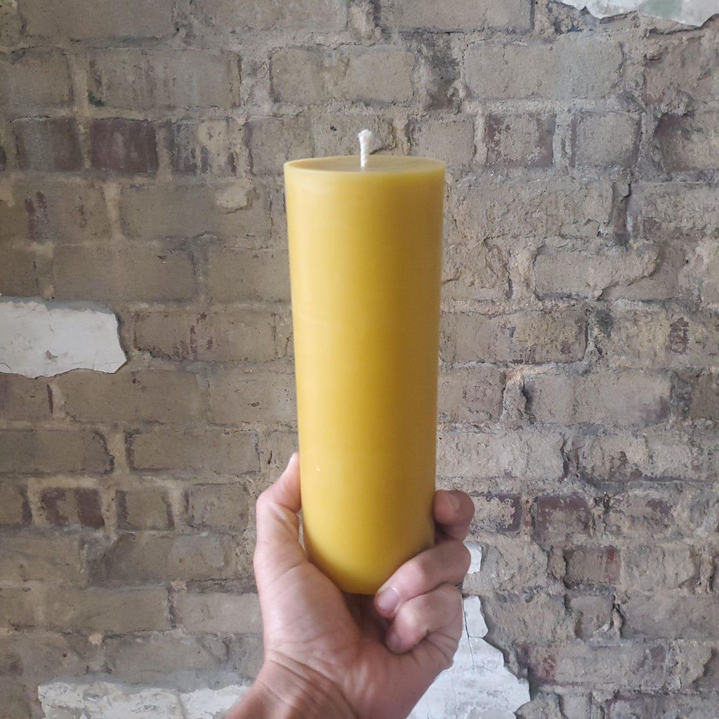 3-Inch Wide Beeswax Pillar Candles-Hive Products-3" x 3"-Foxhound Bee Company