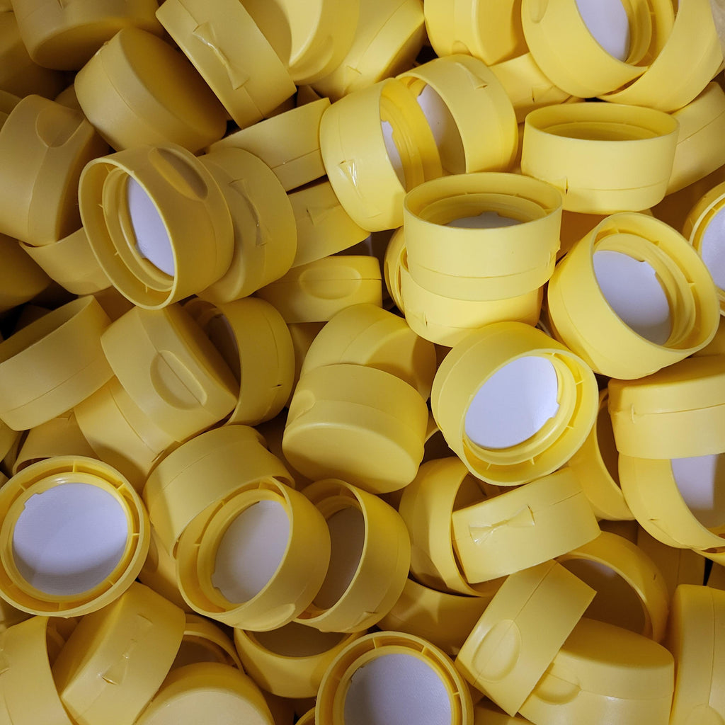 38mm 2-inch Inverted, Dripless Honey Jar Lids-Supplies-1 Lid-Yellow-Foxhound Bee Company