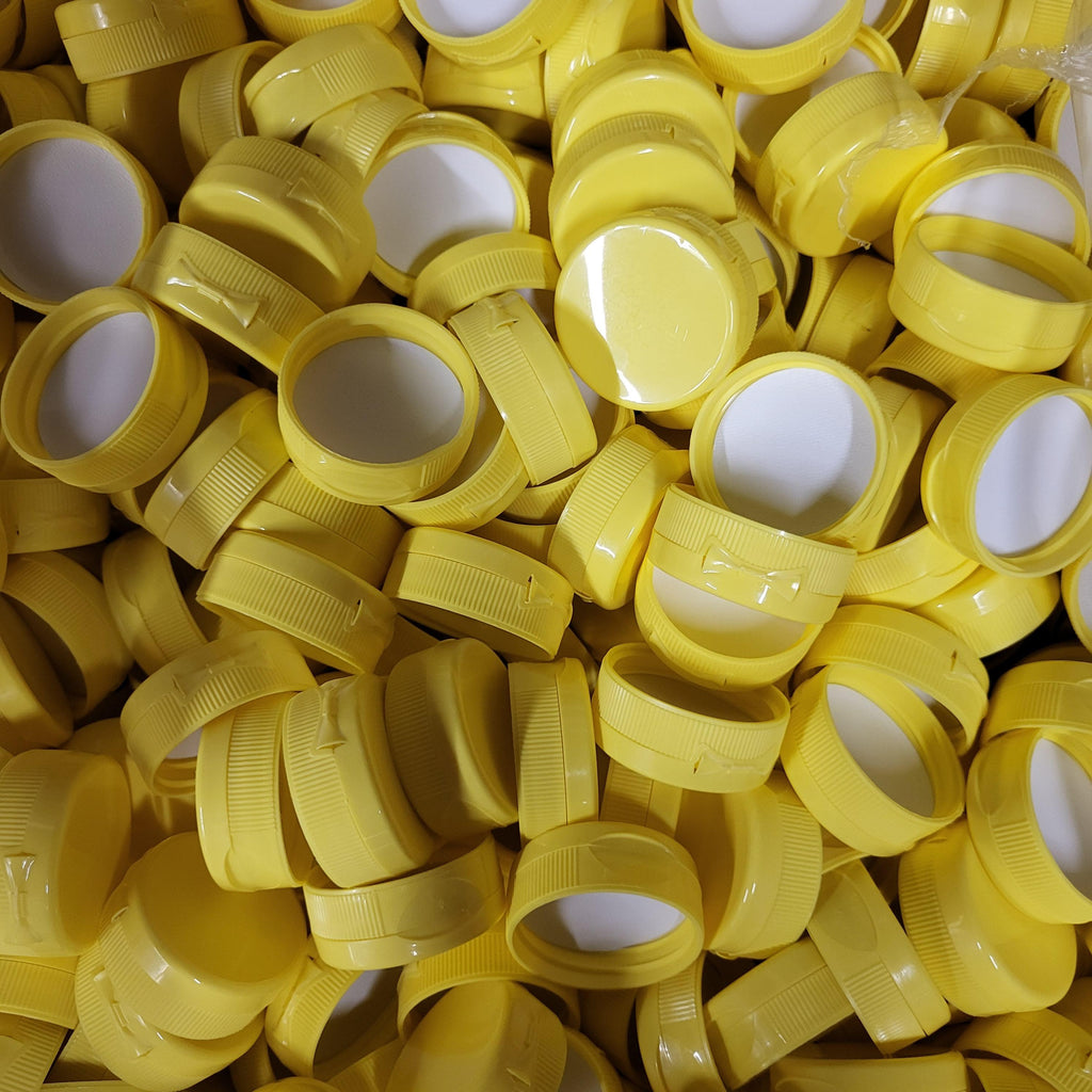 38mm Flip Top Plastic Lid-Supplies-Bright Yellow-1 Piece-Foxhound Bee Company
