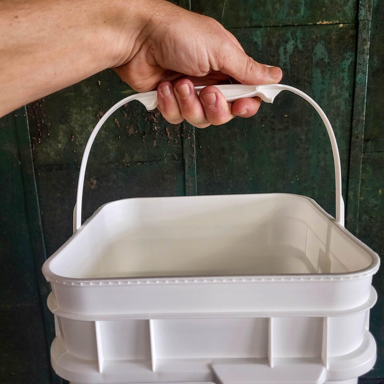 4 Gallon White HDPE Square Bucket (Lid Sold Separately)