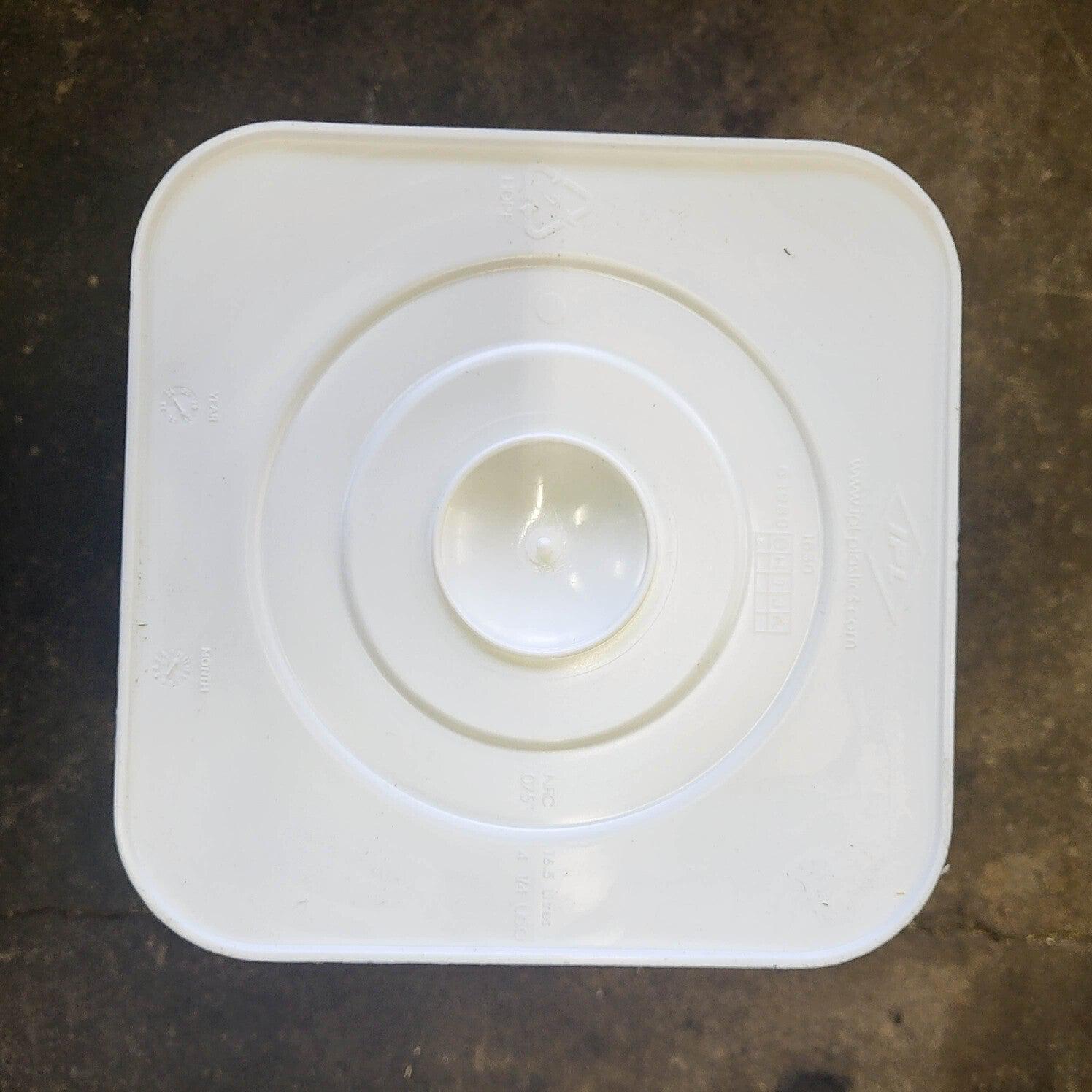 4 Gallon Square Plastic Bucket, Open Head, 75 Mil - White