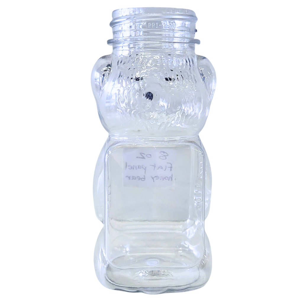 8 oz Plastic Flat Panel Honey Bears-Foxhound Bee Company