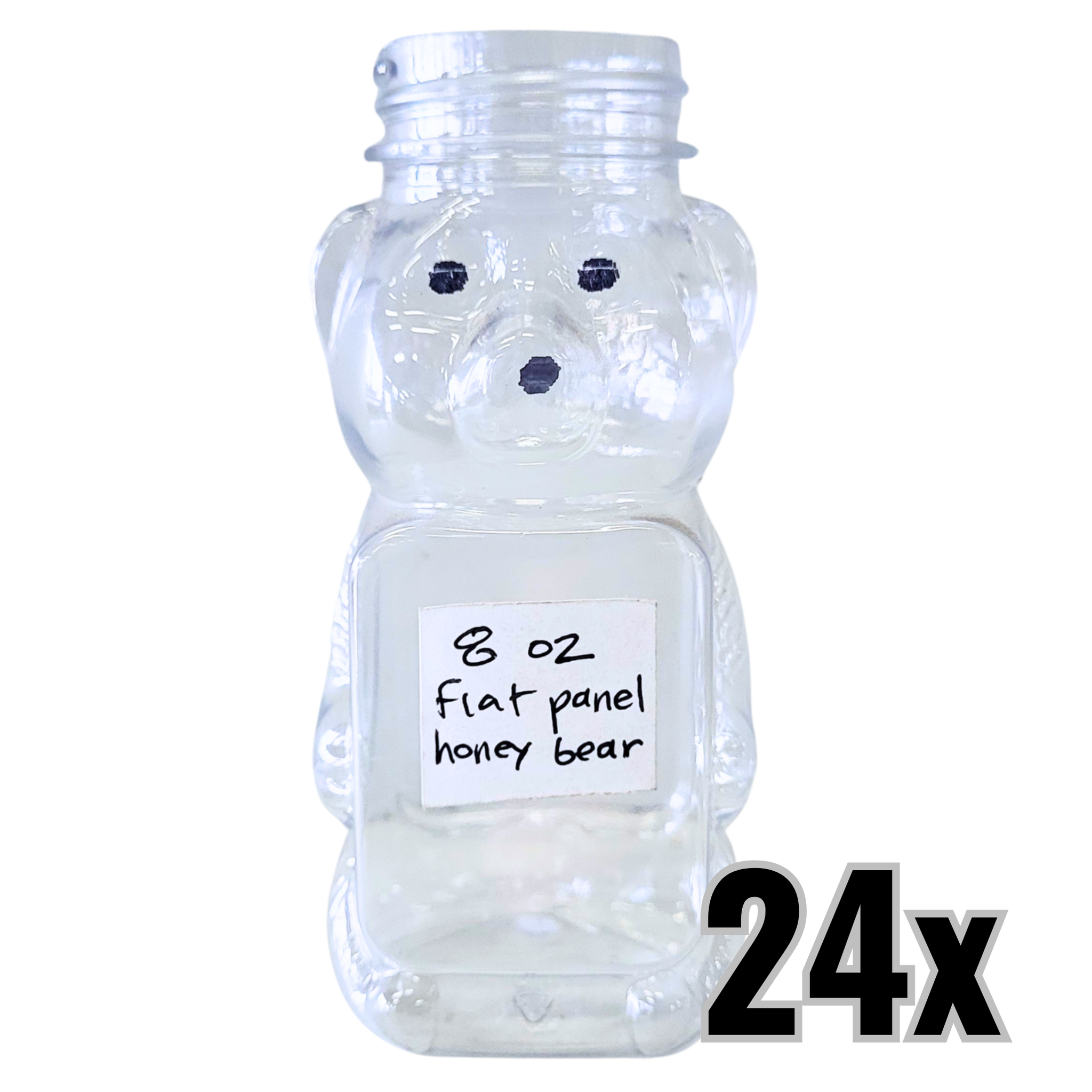 8 oz Plastic Flat Panel Honey Bears – Foxhound Bee Company