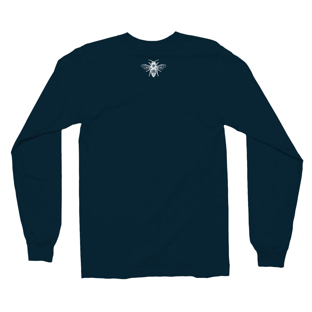 Abstract Flower Long Sleeve Tee Shirt-Merchandise-Navy-Small-Foxhound Bee Company