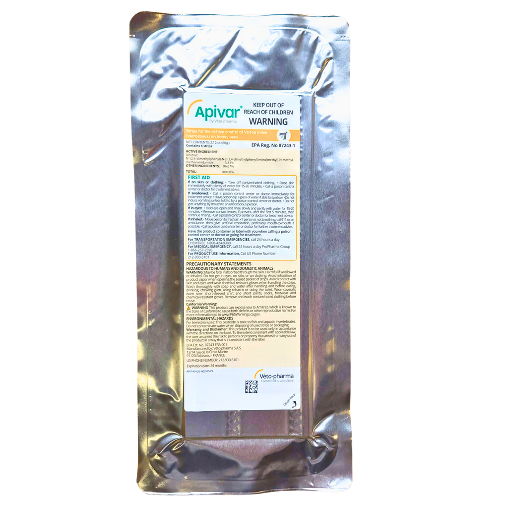 Apivar Varroa Mite Treatment Strips-Foxhound Bee Company