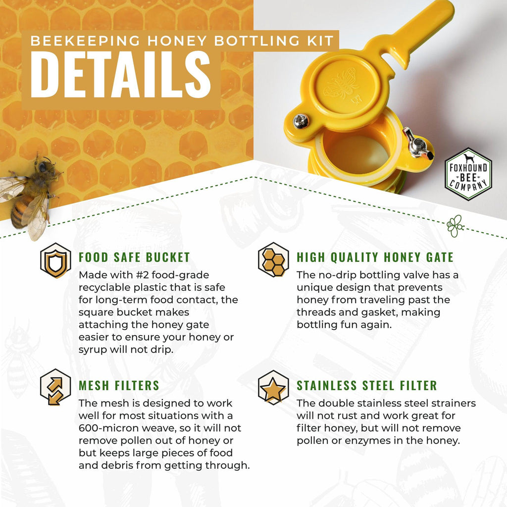 Bottling Bucket Kit with Honey Gate and Strainers-Supplies-Foxhound Bee Company