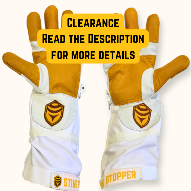 Clearance Heavy Duty Goat Skin Beekeeping Gloves White or Olive-Foxhound Bee Company