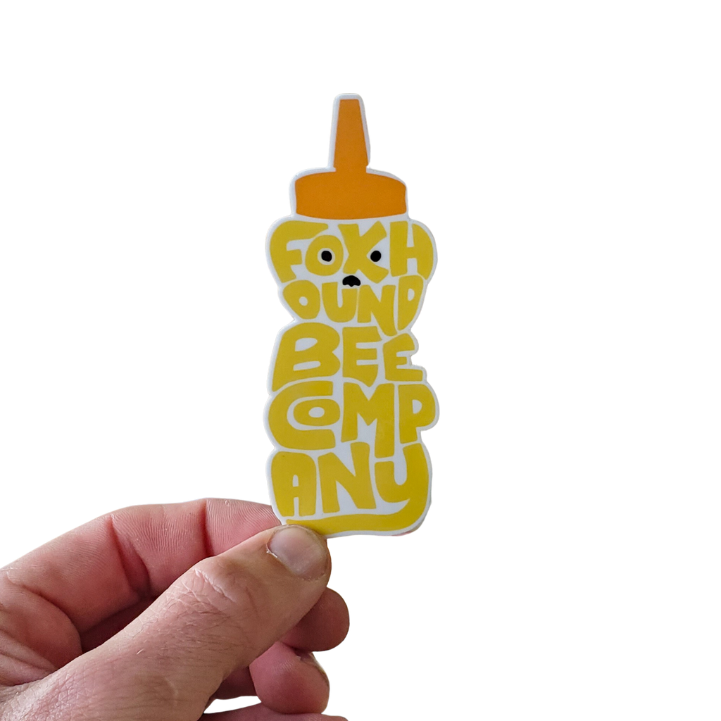 Honeybee Bear-shaped Vinyl Sticker-Merchandise-Foxhound Bee Company