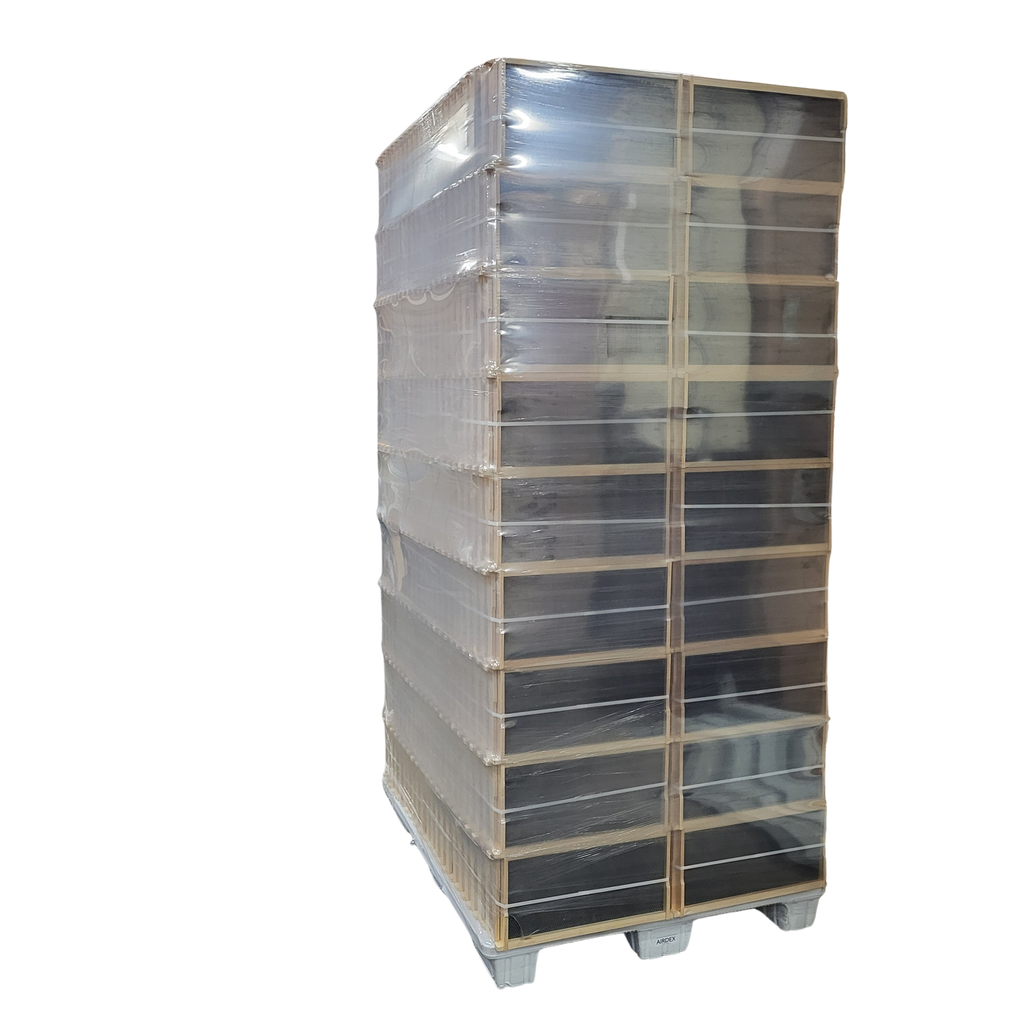 Medium 6 1/4-Inch Frame, Grooved Top / Grooved Bottom With Double Wax Foundation-Woodenware and Kits-1260 Assembled Medium Frames with Foundaiton-Foxhound Bee Company