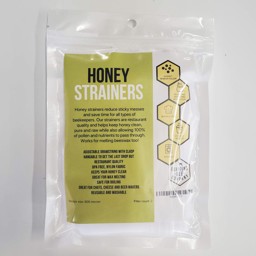 Nylon Honey Strainer Bags for 5 Gallon Bucket - 2 Pack-Supplies-Foxhound Bee Company