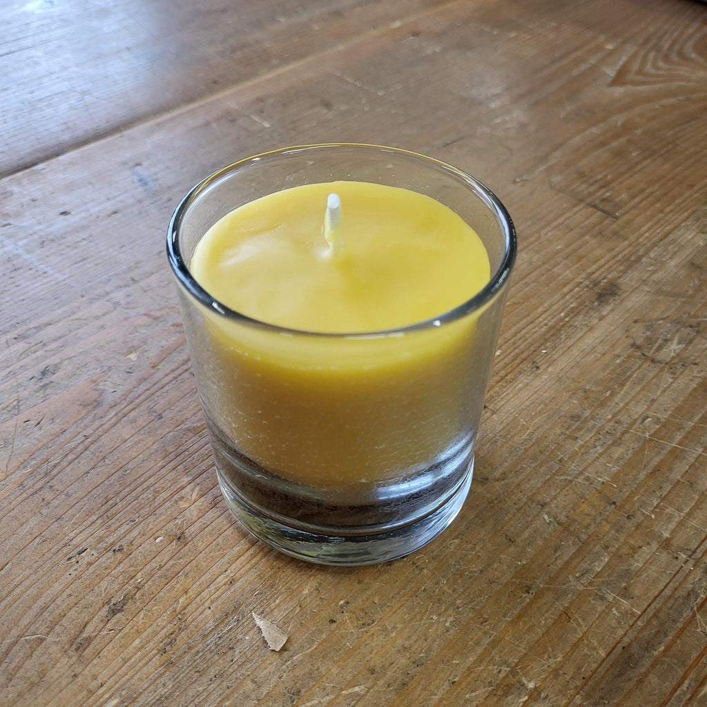 Old Fashioned Glass Candle--Foxhound Bee Company