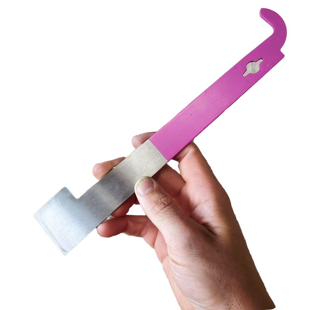 Pink Hive Tool with J Hook-Supplies-Foxhound Bee Company