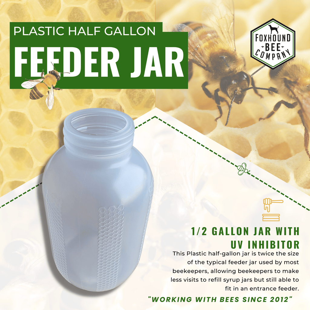 Plastic Half-Gallon Feeder Jar-Supplies-Single-Foxhound Bee Company