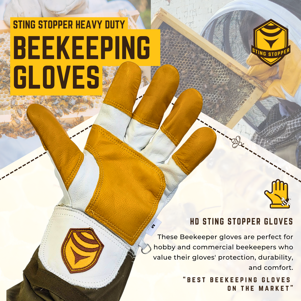 Sting Stopper Heavy Duty Goat Skin Beekeeping Gloves - Olive Green-Foxhound Bee Company