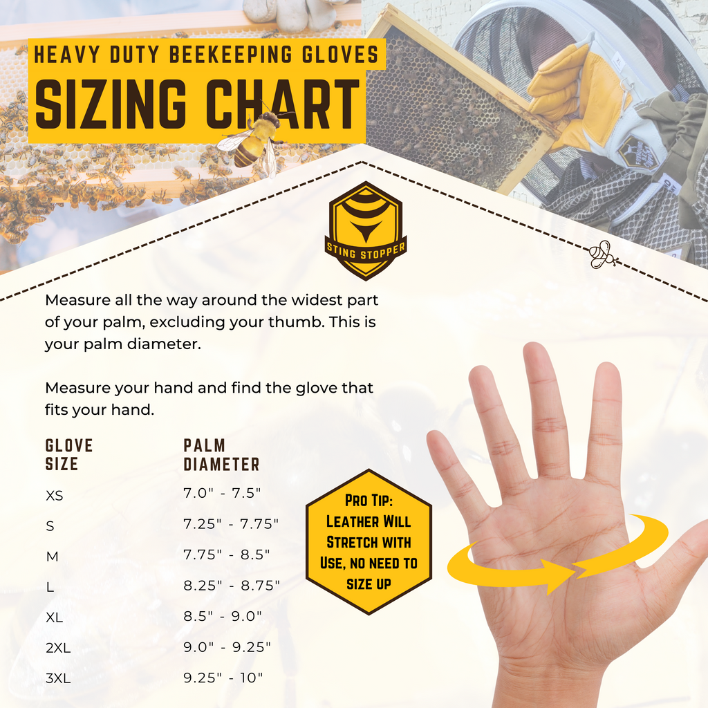 Sting Stopper Heavy Duty Goat Skin Beekeeping Gloves - Olive Green-Foxhound Bee Company