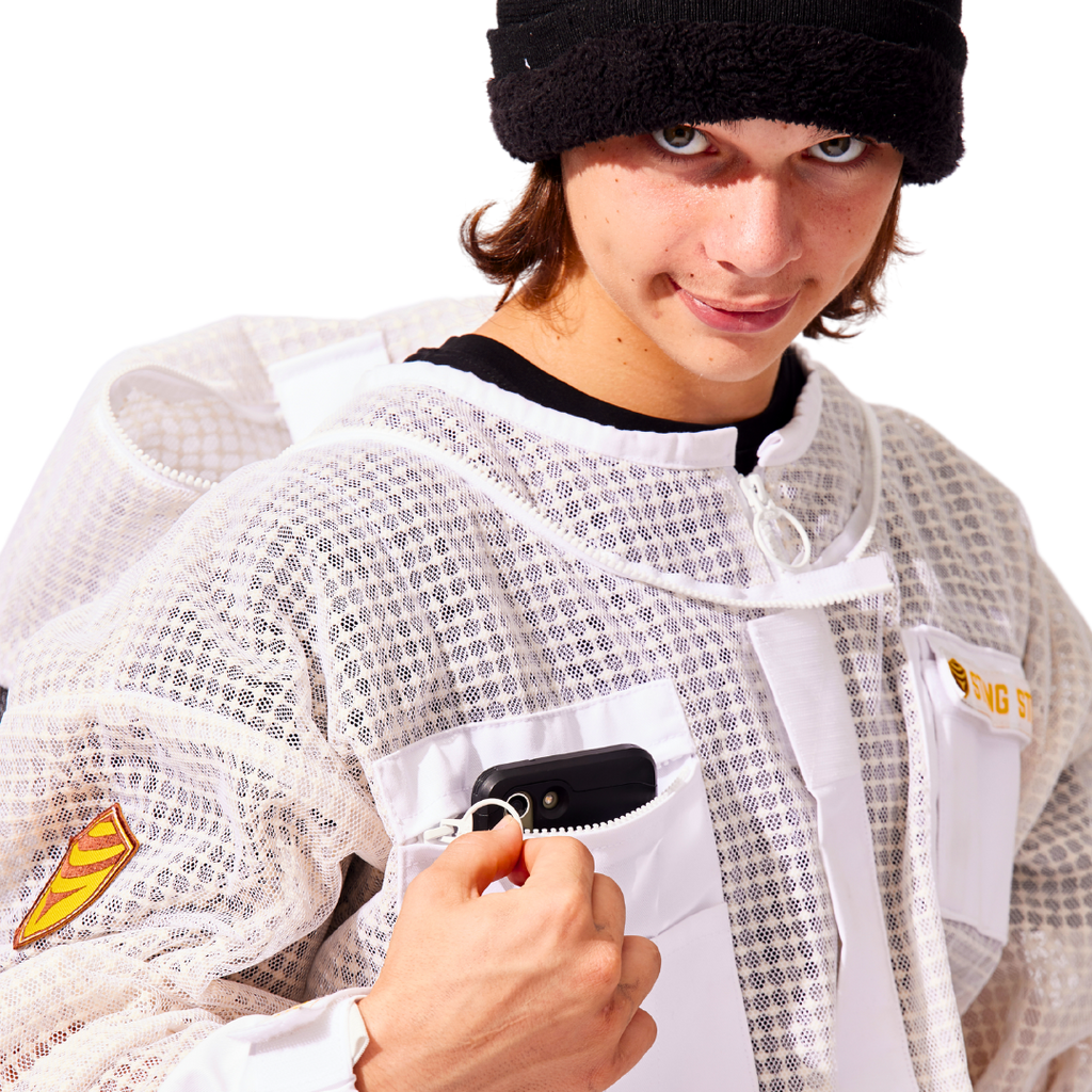 Sting Stopper Professional Ventilated Beekeeping Jacket - Beekeeper White-Foxhound Bee Company