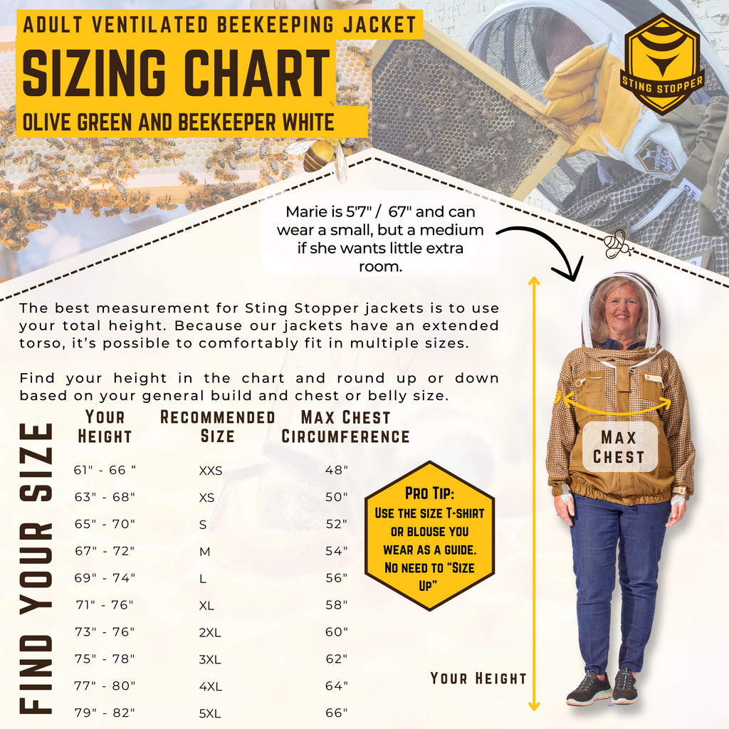 Sting Stopper Professional Ventilated Beekeeping Jacket - Beekeeper White-Foxhound Bee Company