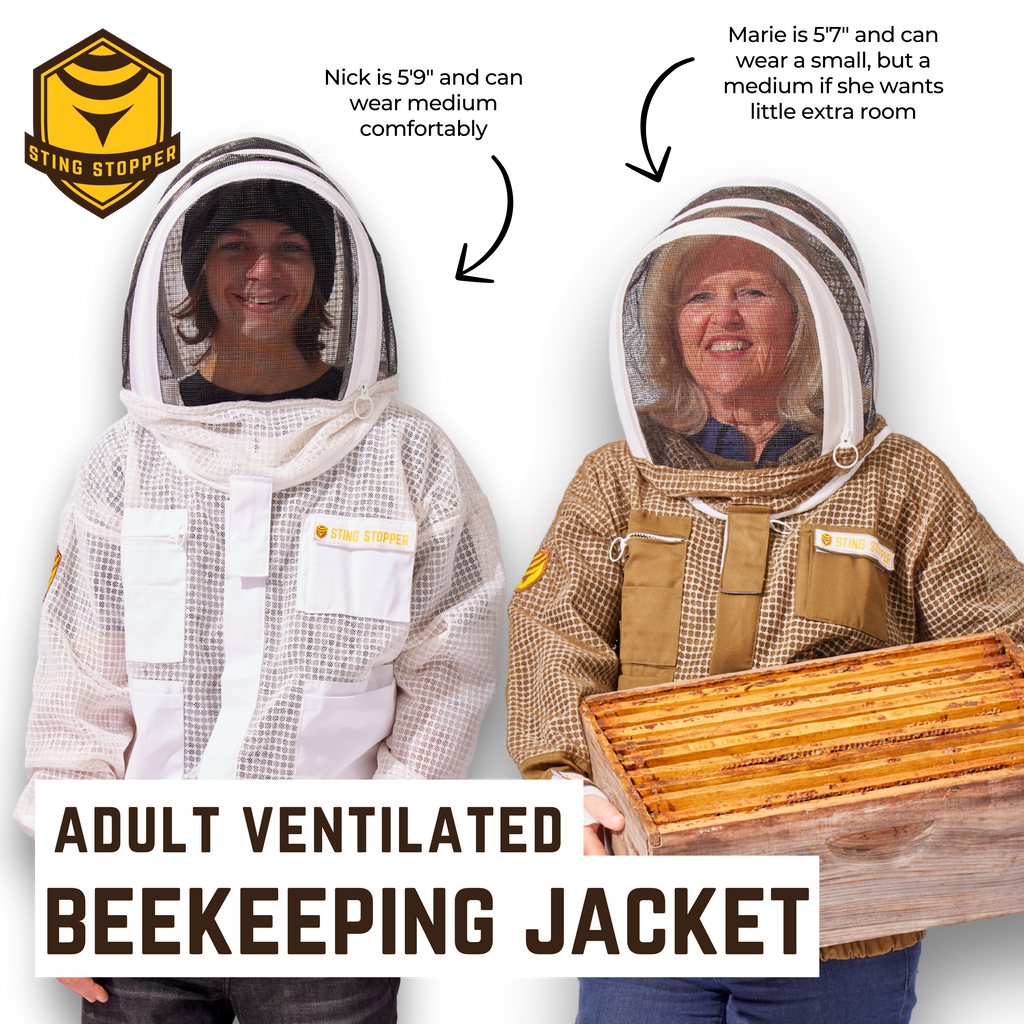 Sting Stopper Professional Ventilated Beekeeping Jacket - Beekeeper White-Foxhound Bee Company